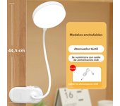 Folding LED Clip Table Lamp 3 Levels Dimmable Eye Protection Touch Bedside Lamp USB Plug Study Night Light Reading Book Lamp