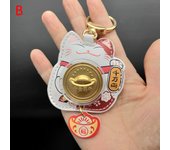 Maneki Neko Car Keychain Lucky Cat Car Backpack Keyring Best Friend Charms Pendant Couple Gift Keychain