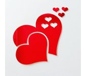 3D Acrylic Love Heart Pattern Wall Stickers, Mirror Wallpaper, Wedding, Bed Room, Home Room, Art Decor, Valentine's Day