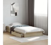 Cama con cajones madera ingeniería roble Sonoma 90x200 cm