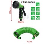 Manguera de Riego Espiral Flexible com Pistola de Pulverización Para Jardín