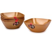 Plastic Forte - Juego de 6 Boles Cuadrados de 1.15L Reutilizables. Ideal Fiestas. Dorado