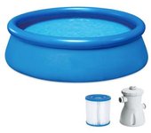 Mediawavestore Piscina Autoportante Redonda Anillo Inflable PVC BL572 y Depuradora 305xh76cm