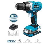Edm Taladro Atornillador Inalámbrico 20V Koma Tools con 71 Accesorios y Cargador - Potencia Optimizada