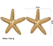 18K Gold Plated Stainless Steel Sea Ocean Element Starfish Earrings Bohemia Summer Beach Starfish Waterproof Jewelry women Gifts