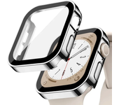 Glass+cover For Apple Watch case series 9 8 7 6 5 4 se 44mm 40m 41mm 45mm Straight Edge Screen Protector apple watch accessories