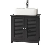 SoBuy Armario para el Debajo del Lavabo con 2 Puertas y 2 estantes Interior Armario de Baño de Suelo Gris L60 x P35 x H58 cm FRG237-DG ES
