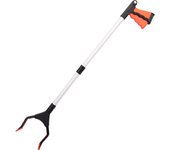 Herramientas de recolección, agarrador de extensión plegable de 32 pulgadas, herramienta de ayuda para discapacitados de aluminio con pinza de goma giratoria, extensión de brazo largo para recolector de basura - Naranja soleado