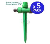 Suinga Pack 5 Pinchos Aspersores Plástico Hembra 1/2'' - Macho 3/4'' - Sistema Riego Jardín