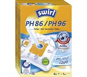 Swirl PH 86 / PH 96 Micropor Plus - Bolsas para Aspiradora Antialérgicas y de Alta Potencia para Philips, AEG, Electrolux y Volta (4 Piezas)