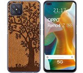 Tumundosmartphone Funda Gel Tpu para Oppo Reno 4Z 5G diseño Cuero 03 Dibujos