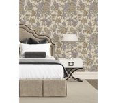 Muestra DIN A4 de Papel pintado vinílico flores románticas efecto textura de tela tejida en relieve - Anastasia Garden 676417 de GAULAN