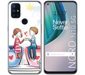 Tumundosmartphone Funda Gel Tpu para Oneplus Nord N10 5G diseño Café Dibujos