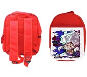 MERCHANDMANIA PACK MOCHILA ROJA Y ESTUCHE Monkey D Luffy gear 5 five one piece fruta diablo gomu school material