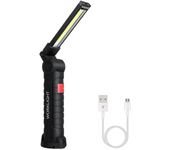 COB LED Folding Flashlight Portable Magnetic Work Light Lantern USB Rechargeable Emergency Repair Camping Torch Lamp With Hook