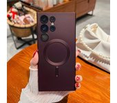 For Galaxy Metal Paint Soft Silicone Magnetic Cover Apple Magsafe Case Samsung S20 S23 Fe S22 Plus S24 Ultra Camera Protective