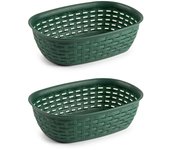 Plastic Forte Noel - Juego de 2 Cestas Ordenación Ovaladas. Ideal Navidad. Verde