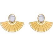 Pendientes Luxenter  de Madreperla Blanca acabados en oro amarillo de 18K- Phieo