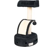 Casa Basics - Rascador para gatos TATA, Altura 58 cm, Plataforma Mirador, Rampa para rascar, Árbol para Gatos Negro/Gris/Beige