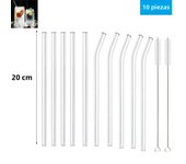 1/2/4/8/10Pcs Reusable Drinking Straw Glass Straws High Borosilicate Glass Straw Eco-friendly Glass Tube Party Bar Drinkware