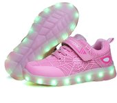 Casual Sneakers Shoes Spring Boys' Running Shoes Girls Flash Children's LED Lights Breathable Sports USB Charging Walking  Shoes