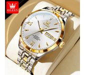 OLEVS 9956 Mens Watch Original Fashion Automatic Mechanical Watch For Man Waterproof Luminous Reloj Hombre Dual Calendar Display