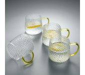 LAV TRESV Set de 6 Tazas Transparentes de Cristales de Alta Calidad - 90ml y 225ml