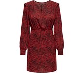 Short Dress ONLY Onlshelly Life L/S V-Neck Dress Ptm 15332178 High Risk Red Posh punk snake