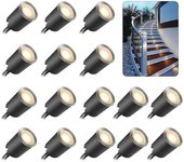 Conjunto de 16 focos al aire libre Recsses Led, Ip67 impermeable, 32mm, al aire libre Recsses focos para terraza de madera piscina jardín escaleras cubierta de madera