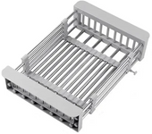 Estante escurridor de acero inoxidable para el hogar, escurridor de platos ajustable, organizador de cocina, almacenamiento y secado de platos y frutas
