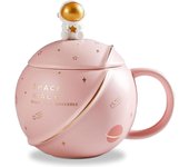 Tazas de Cafe de Ceramica, Bonitas para Desayuno, Taza Capuchino con Tapa y Cuchara, Personalizada Dia del Padre, para Té y Leche, Regalos para Amigas Originales