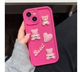 Luxury Cute Bear Phone Case For iPhone 16 Pro Max Funda iPhone 11 13 15 14 12 16 Plus 16promax 15promax 14promax Silicone Covers