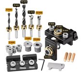 Woodworking 3 In 1 Doweling Jig Kit -Adjustable Wood Dowel Punch Locator Aluminum Pocket Hole Jig, Cabinet Hole Drill Guide Tool
