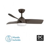 FABRILAMP Ventilador de Techo DC Haur 24W Marrón 3 Aspas - Control Remoto - LED Regulable