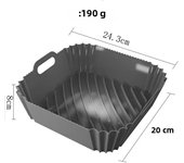 Large Air Fryer Silicone Basket Tray Pot Square Non-stick Airfryer Baking Mold Liner  Bpa Free Kitchen Cooking Accessories