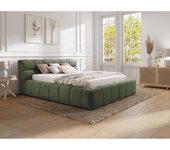 Vente-unique - Canapé abatible 160 x 200 cm - Tela - Verde - FORVIK de Pascal Morabito