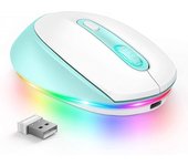 BOW Purple Wireless Mouse Rechargeable Mouse for Laptop Small Cordless Mice  Quiet Click LED Rainbow Lights for Computer