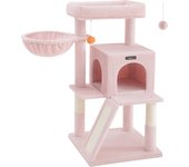 Feandrea Árbol de Gatos, Torre para Gatos Grandes, Rosa Jalea/Blanco Crema