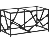 vidaXL Mesa de centro de acero y tapa vidrio transparente 78,5x40x41cm Transparente, Negro, Mesita de Salón o Comedor o Auxiliar Mesa de Café Meuble Salón
