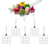 CM - Parrilla Barbacoa con Patas, Hechas con Metal Resistente y Duradero. Mayor resistencia a la Corrosión. Parrilla de Carne con Mango y Parrilla de Verduras. Ideal para asar Carne, Verduras y Pescados. Pack para Hostelería, Bar, Asadores, Restaurantes