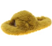 Fashion One Word Thick Fur Slippers Double Fur Slippers Casual Home Cotton Shoes for Women Flat Plush Cross Straps Slippers2025