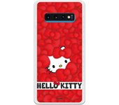 Funda original compatible con Samsung Galaxy S10 Plus - Hello Kitty Patron Lazos Rojos