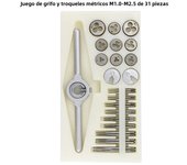 31pcs Metric Tap And Die Set M1.0 M1.1 M1.2 M1.4 M1.6 M1.8 M2.0 M2.2 M2.5 Hand Tap Drill Bit Screw Tap HSS Thread Die