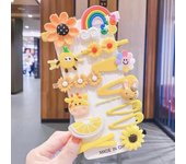 14-piece hairpin set Baby Princess Candy Color Hair accessories Cute flower Animal hairpin Five-pointed star Love hairpin set