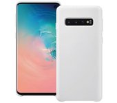 Funda silicona Samsung Galaxy S10 textura suave color blanco