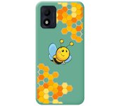 Funda Silicona Líquida Verde para Alcatel 1B 2022 diseño Abeja Dibujos