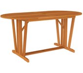 vidaXL Mesa de jardín madera maciza de eucalipto 160x85x75 cm
