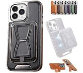 Symmetry Funda de cuero de lujo para teléfono con cinta magnética extraíble, funda de cuero para teléfono con tarjetero, funda de carga magnética inalámbrica para iPhone 15 14 13 12 Pro Max (azul, para 13 Pro Max)