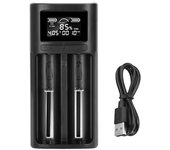 Universal 18650 21700 Li-ion Battery Charger LCD LCD Display Intelligent Digital Display Charger Ni-MH Ni-Cd Battery Typc-C