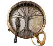 ZVD Tree Of Life Shaman Drum Handmade Siberian Drum Spirit Music Symbol Garden Decor